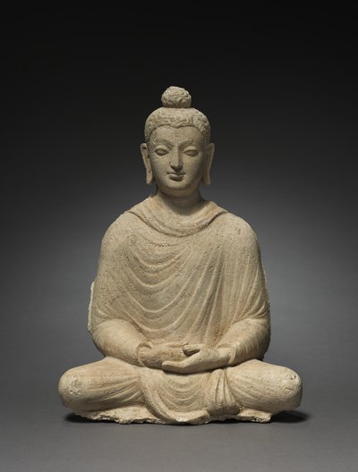 Art du Gandhara Bouddha assis gréco-bouddhique (vers 300 ap. J.-C.)